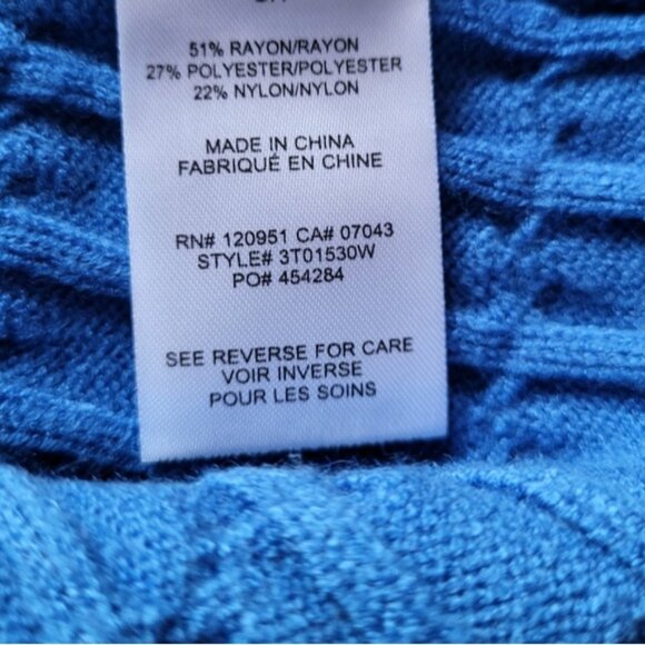 Cable Knit Passion Blue Pantsuit Loungewear Sweater Set Sz M - Picture 9 of 9